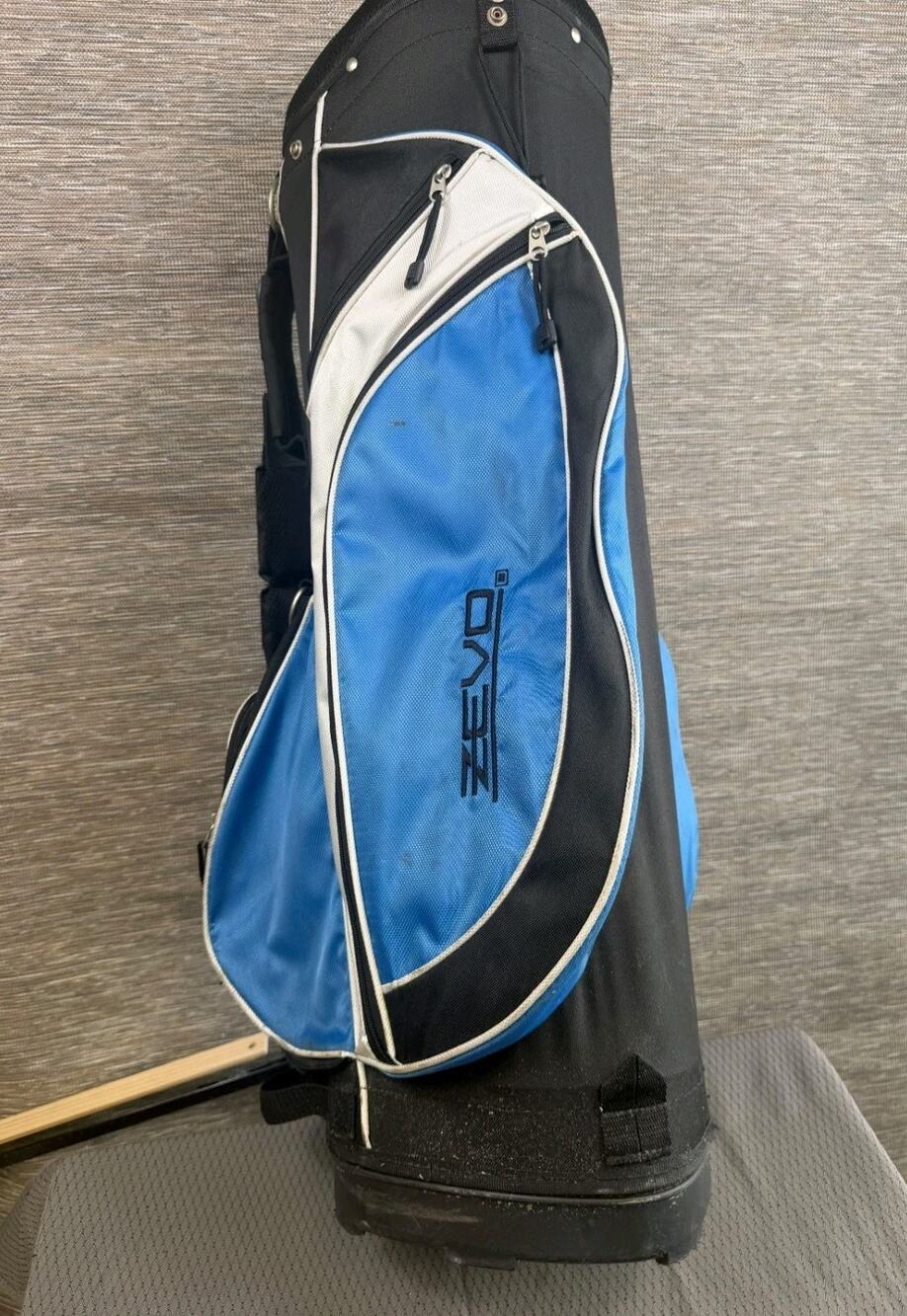 Zevo Golf 4-Way Lightweight Blue Carry Cart Golf Bag Single Strap W/Rain Cover